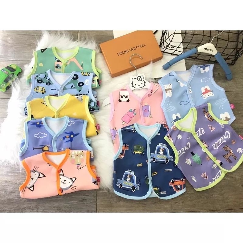 Áo Gile Nỉ Lông Mềm Ấm Cho Bé Trai 3-11KG