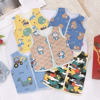 Áo Gile Nỉ Lông Mềm Ấm Cho Bé Trai 3-11KG