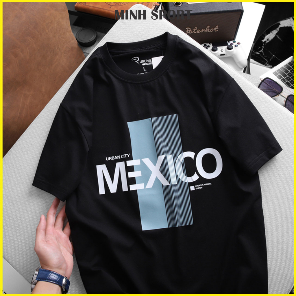 Áo Thun Nam Cổ Tròn Màu Đen Vải Cotton In Mexico Đẹp, Mềm Mát mã AO.95