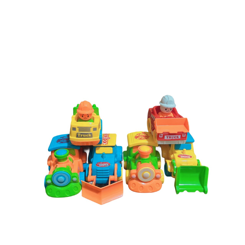 Set 6 đồ chơi xe hơi xe tải xe lửa cho các bé từ 3 tuổi