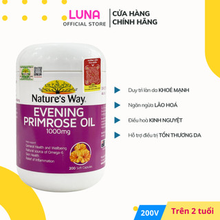 Viên Uống Tinh Dầu Hoa Anh Thảo Nature's Way Evening Primrose Oil Hỗ Trợ Cân Bằng Nội Tiết Tố Nữ 200 Viên