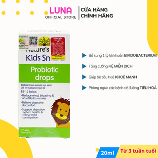 Men Vi Sinh Cho Bé Nature's Way Kids Smart Drops Probiotic Dạng Giọt Bổ Sung Lợi Khuẩn Tăng Cường Hệ Tiêu HóaCho Bé 20ml