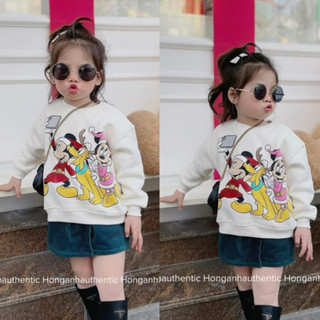 Áo sweater nỉ dài tay nỉzarrra mickey mouse & dog cho bé , áo nỉ cổ tròn chui đầu bé trai , bé gái áo nỉ dài tay untay