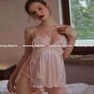 V018 Váy Ngủ Lụa Cao Cấp 2 Dây Kết Nơ Trước Phong Cách Gợi Cảm Quyến Rũ Mơ Màng