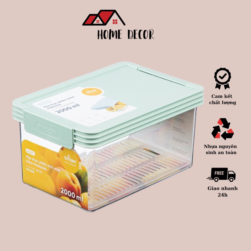 Hộp thực phẩm - tritan chữ nhật Hokkaido 500-1000-2000-3500 và 5L - Chính hãng INOCHI