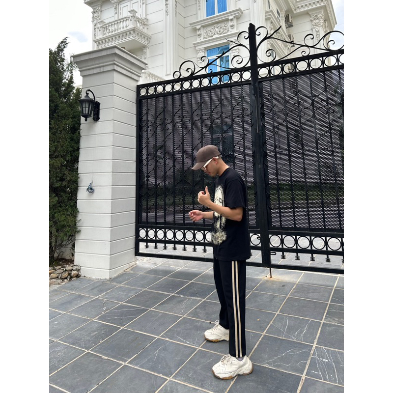 Quần dài thể thao nam nữ, Quần dài Sọc baggy chất vải Umi hàn