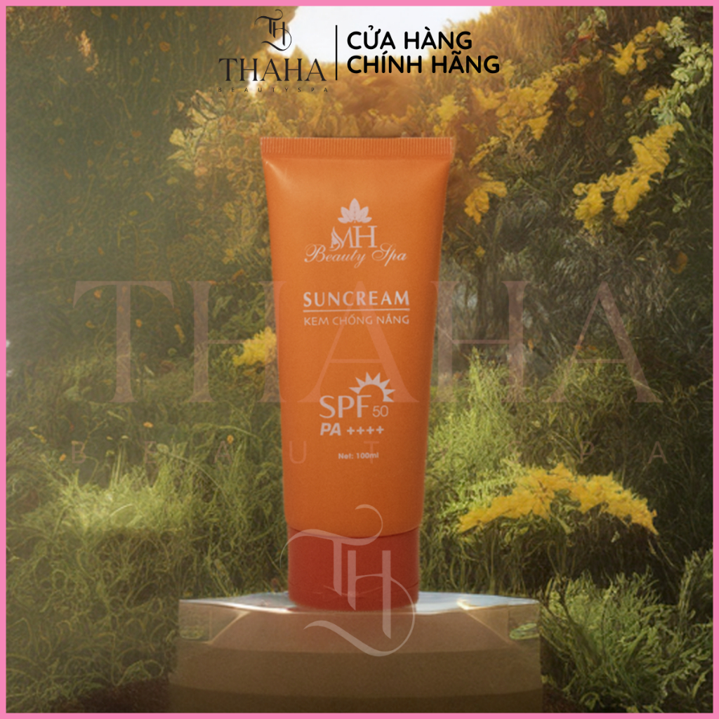 Kem chống nắng vật lý MH Beauty Spa, Kem chống nắng dưỡng ẩm, dưỡng trắng, kiềm dầu, SUNCREAM 100ml