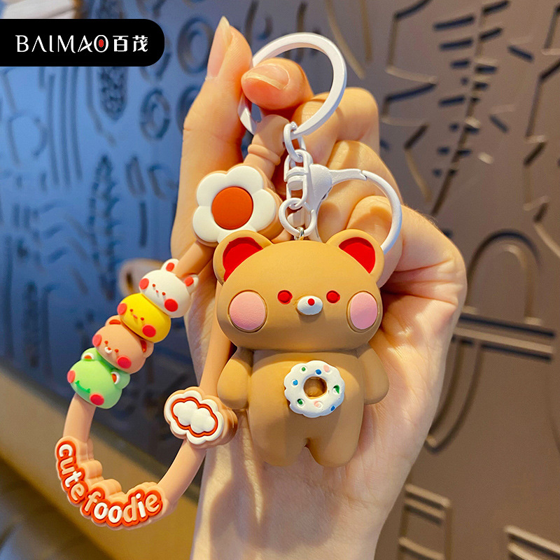 Móc khóa hình gấu đáng yêu hot trend 2023,móc chìa khóa nhiều màu sắc phong cách Hàn Quốc