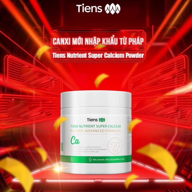 Canxi Tiens nhập khẩu Châu Âu Pháp 250g Super Calcium Powder Advanced Formula.