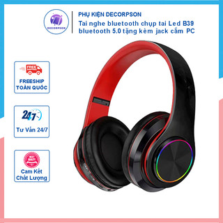 Tai nghe chụp tai bluetooth B3 đèn LED headphone bluetooth có mic đàm thoại bass cực căng