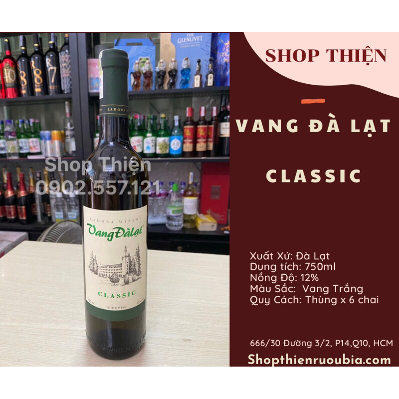Vang Đà Lạt Classic Trắng 12 750ml