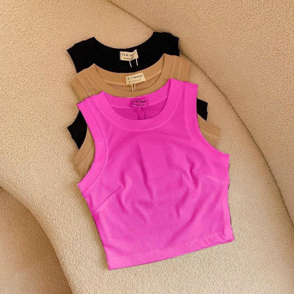 Áo Croptop Ba Lỗ Chất Vải Thun Borip Dày Dặn Thoáng Mát Thấm Hút Mồ Hôi