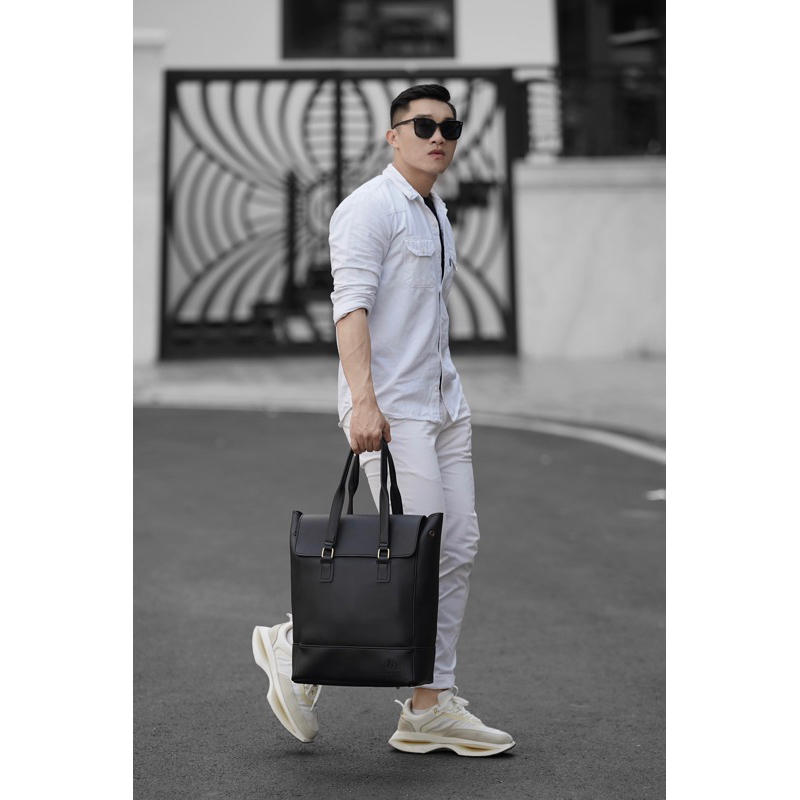 Túi da KHÔISTORE | Max_Túi tote balo đeo chéo đa năng_Túi thiết kế_Hàng thủ công_Túi du lịch_Công sở_Màu đen