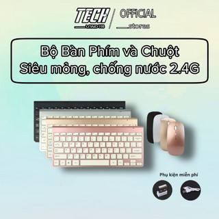 combo Bàn Phím và Chuột Không Dây Chống Thấm Nước 2.4G dùng cho laptop, máy tính pc, máy chiếu Beecube