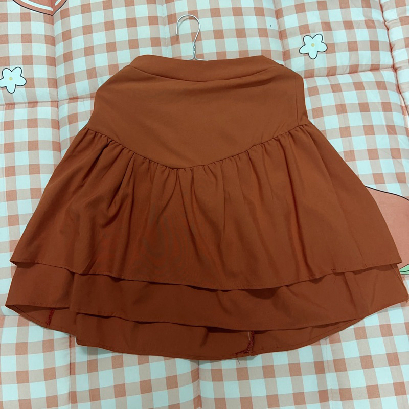 Sét rời chân váy tiểu thư, áo tay phồng xinh xắn,màu cam đất