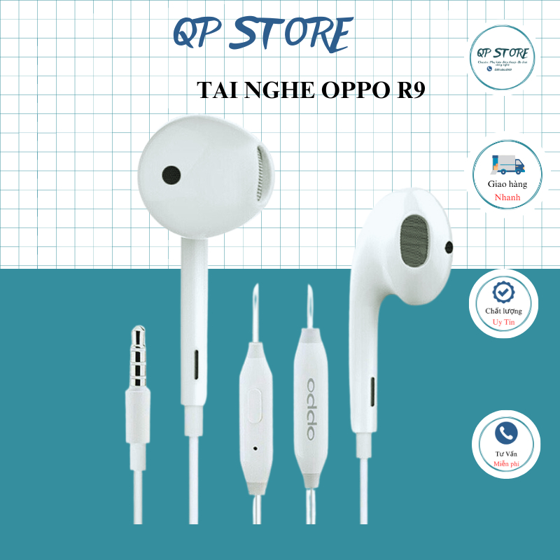 Tai nghe opp.o, Tai nghe opp.o jack 3.5mm nghe nhạc cực êm tai- QP STORE