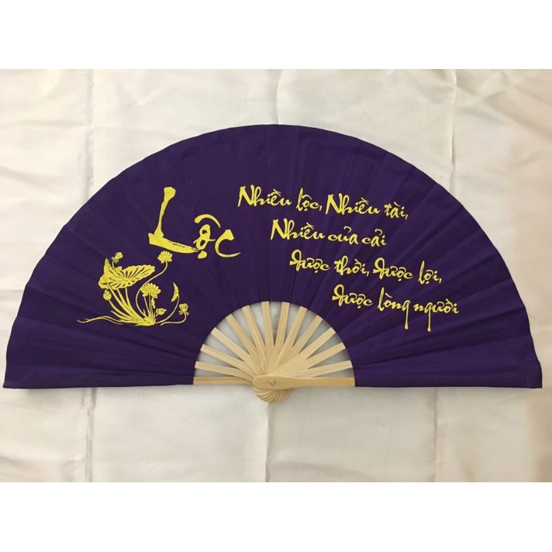 Quạt vải lụa thư pháp du lịch dã ngoại màu ngẫu nhiên