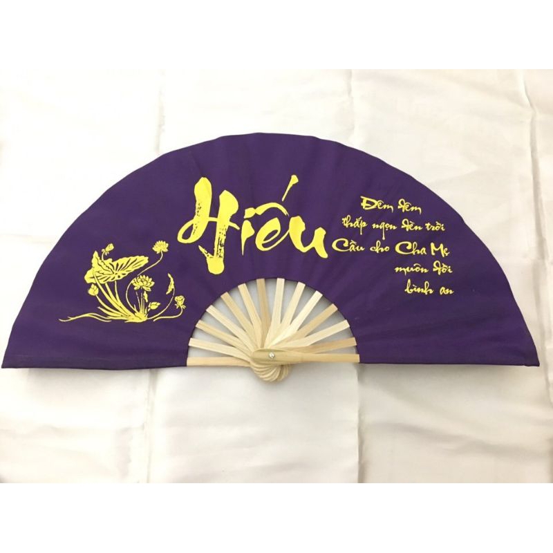 Quạt vải lụa thư pháp du lịch dã ngoại màu ngẫu nhiên