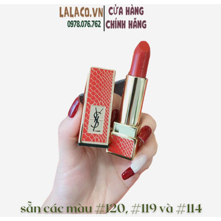 Son YSL Rouge Pur Couture Wild Collectors 3.8gr ; mẫu son với sắc đỏ với vỏ ngoài da rắn sang trọng.