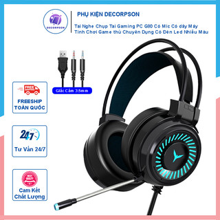 Tai Nghe Chụp Tai Gaming PC G80 Có Mic Có dây Máy Tính Chơi Game thủ Chuyên Dụng Có Đèn Led Nhiều Màu