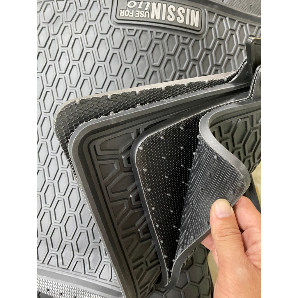 Thảm sàn, Thảm Lót Sàn Cao Su Nissin Đúc Vân Tổ Ong Chuẩn Form Xe Kia Carens