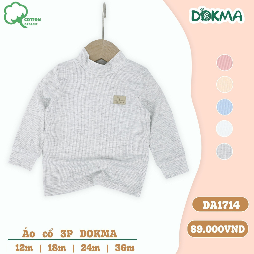 DA1714 - DA1163 Áo giữ nhiệt cổ 3P bé gái dài tay bamboo - cotton Dokma