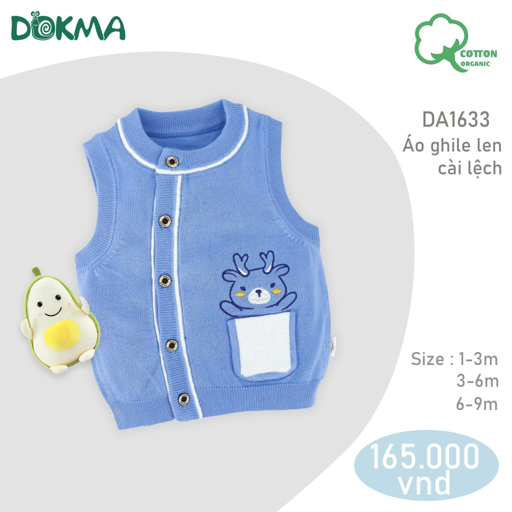 Áo gile len - gile chần bông sơ sinh cho bé trai - bé gái Dokma
