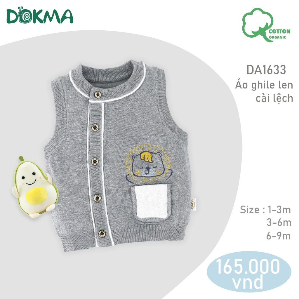 Áo gile len - gile chần bông sơ sinh cho bé trai - bé gái Dokma
