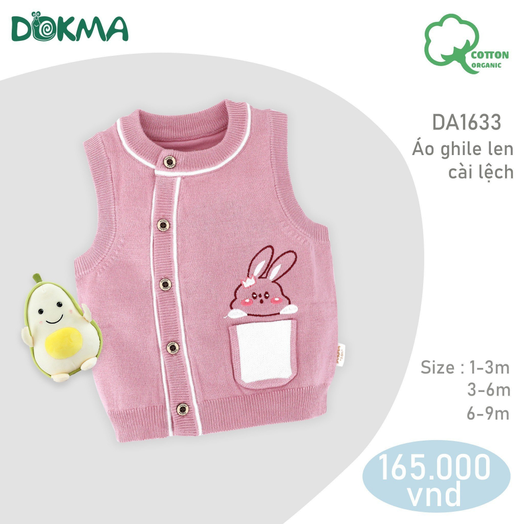 Áo gile len - gile chần bông sơ sinh cho bé trai - bé gái Dokma