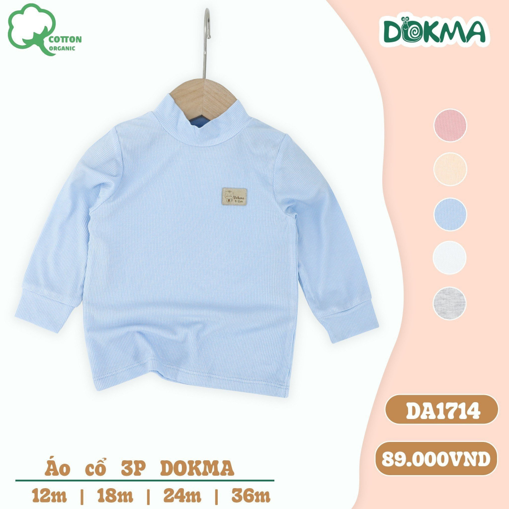 DA1714 - DA1163 Áo giữ nhiệt cổ 3P bé gái dài tay bamboo - cotton Dokma