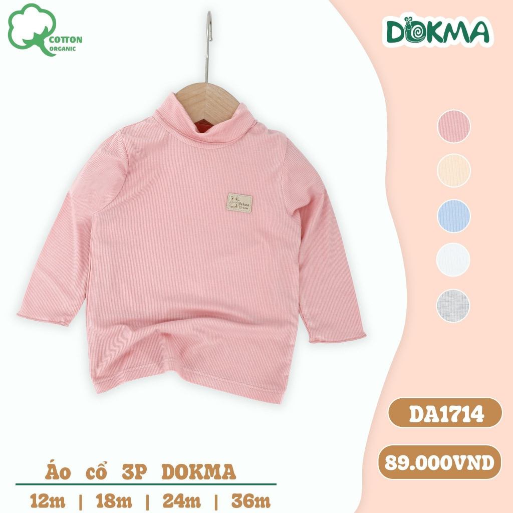 DA1714 - DA1163 Áo giữ nhiệt cổ 3P bé gái dài tay bamboo - cotton Dokma