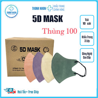   Thùng 100 cái  Khẩu trang 5D An Phong Tấn Phát trắng 3 lớp kháng khuẩn cao cấp lọc bụi mẫu mới hàng cao cấp 