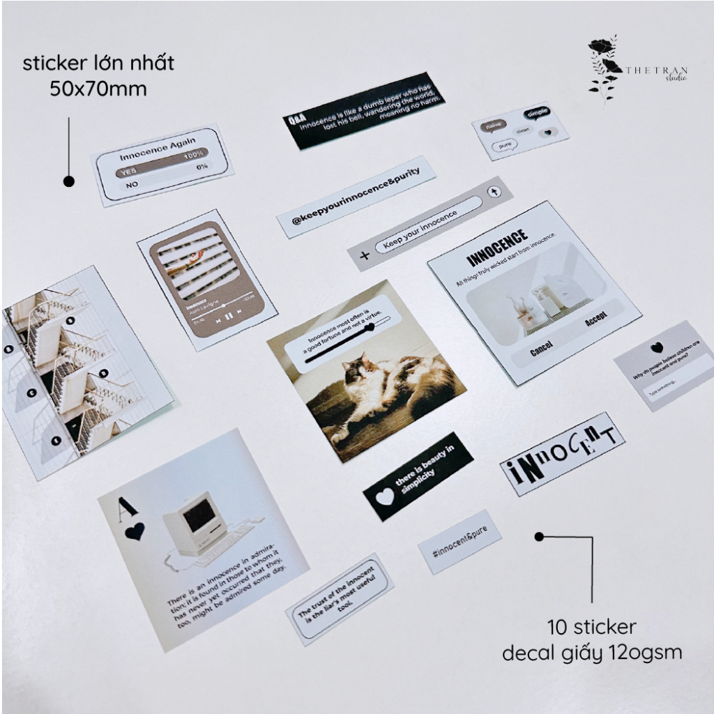 Bộ 25 postcard poster sticker nghệ thuật A6 decor phòng dán tường sổ tay / keep your innocence / thetranstudio