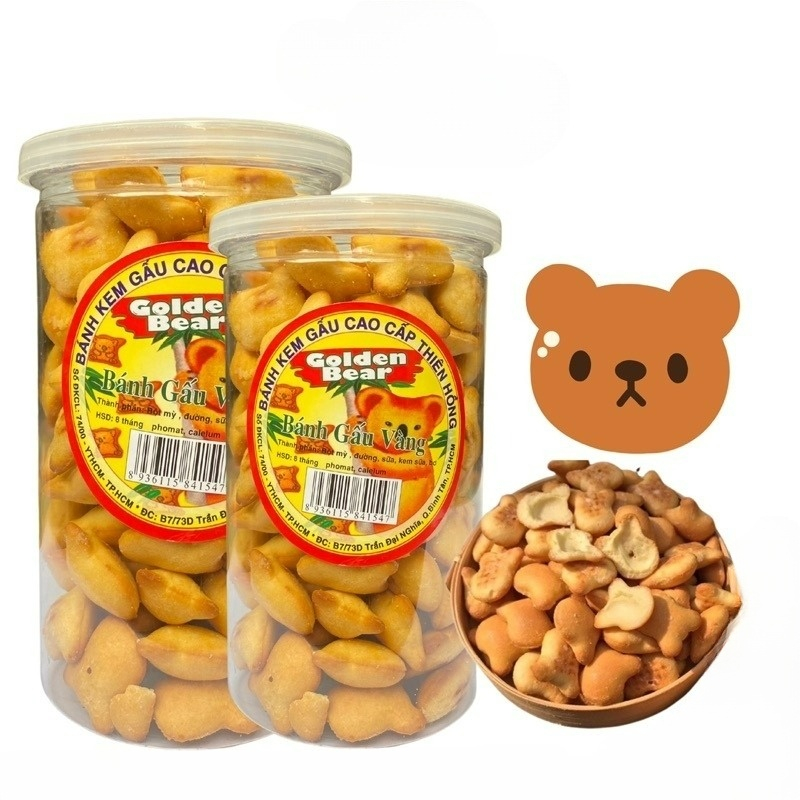 Bánh Gấu Thiên Hồng Hộp 400g Sữa Thơm Ngon Béo Ngậy Mùi Thơm Bơ Sữa Quen Thuộc Đã Ngào Ngạt )