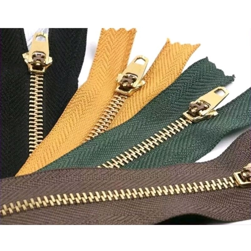 1 lố 12 sợi Dây kéo khóa đồng quần jean màu hkk 16cm