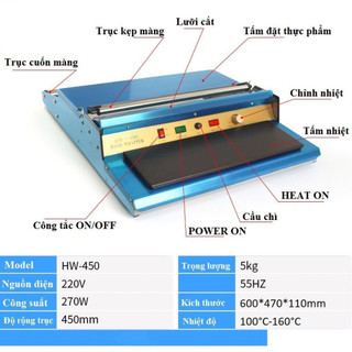 Máy bọc màng thực phẩm - máy bọc màng chít HW450