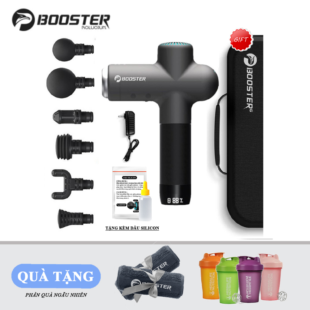 Súng Massage Booster Lightsaber AI Inside - 6 Đầu Massage – 4 mức độ - Công Suất 126W