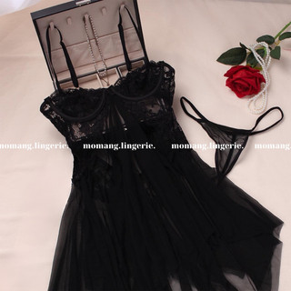V002 Váy Ngủ Sexy Voan Mềm Mại 2 Dây Khuy Gài Trước Phong Cách Gợi Cảm Quyến Rũ Mơ Màng