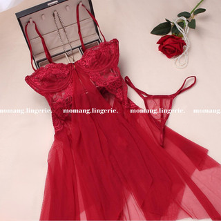 V002 Váy Ngủ Sexy Voan Mềm Mại 2 Dây Khuy Gài Trước Phong Cách Gợi Cảm Quyến Rũ Mơ Màng