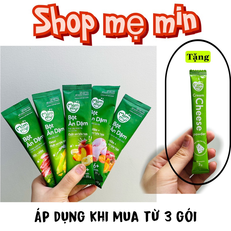 ( lẻ 1 gói) bột ăn dặm Mămmy cho bé từ 6 tháng giảm táo bón, tăng cân. Bột ăn dặm Shop mẹ min