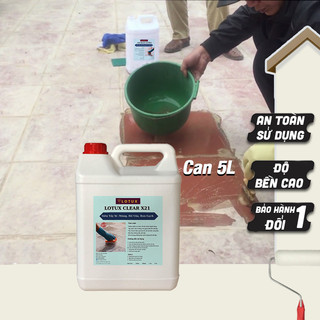 Dung dịch tẩy xi măng, hồ vữa CLEAR X21 dung tích 5L, dung dịch tẩy rửa vết bẩn trình xây dựng
