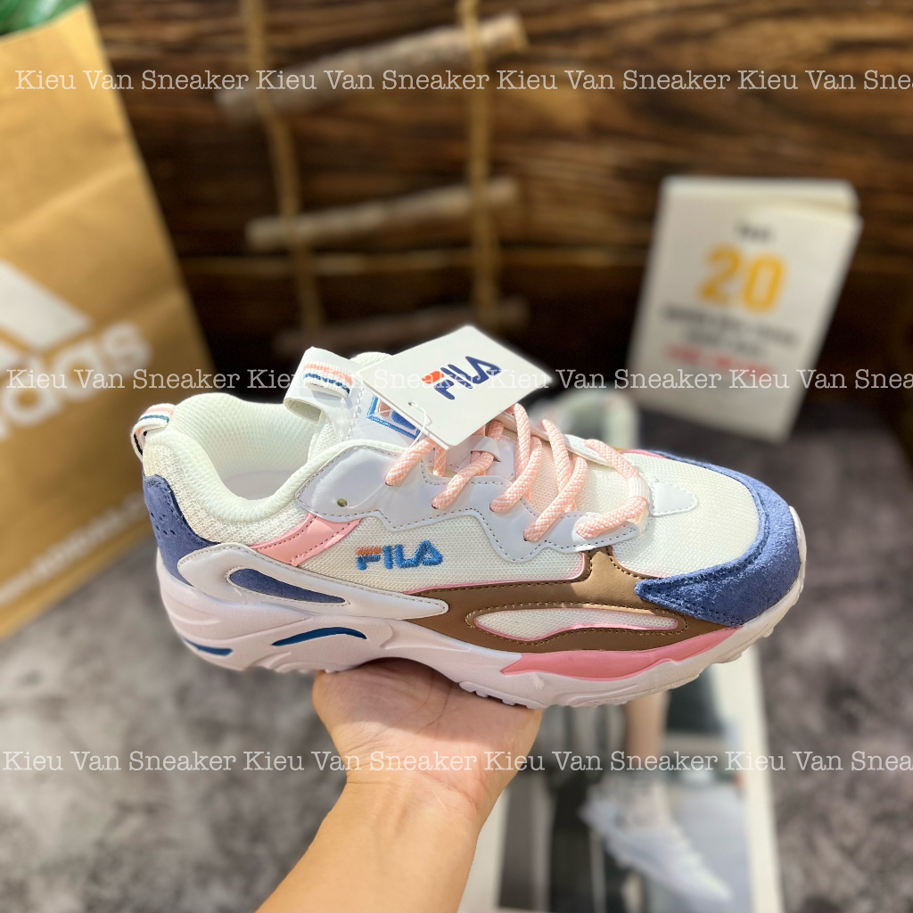 Giày thể thao sneaker FiLa Ray Tracer xanh hồng nữ cao cấp Full box