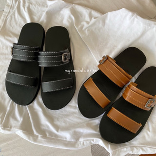 Dép sandal quai ngang phối khoen