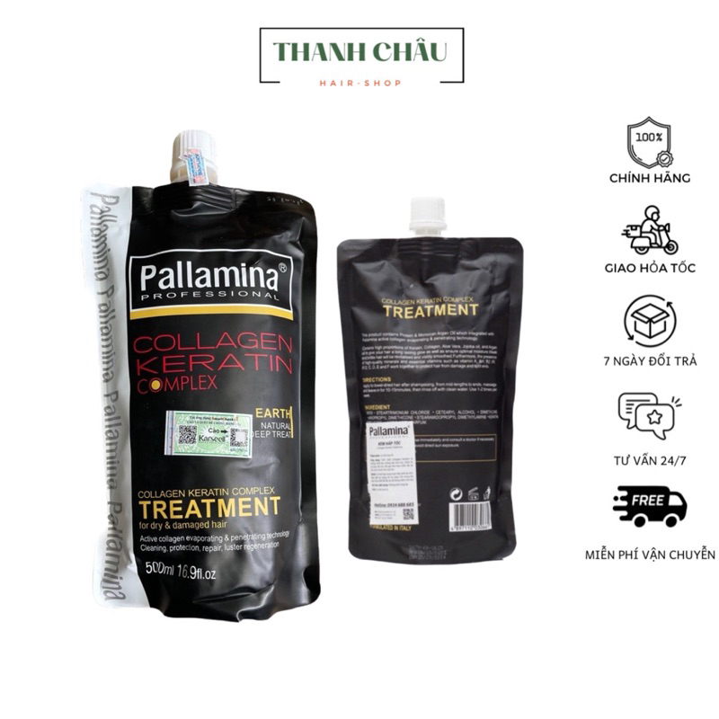 Hấp dầu Pallamina Collagen Keratin Complex 500ml NEW (dạng túi)