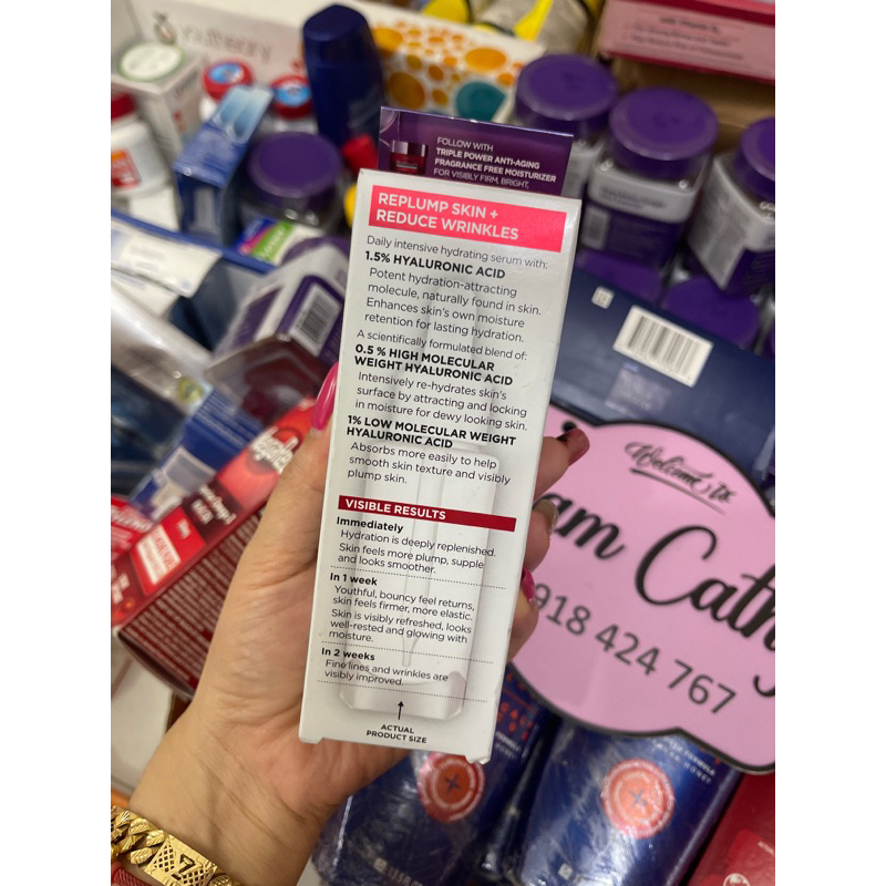 Serum dưỡng ẩm chống lão hoá da Loreal Revitalift Derm Intensives 1,5% pure Hyaluronic Acid 30ml