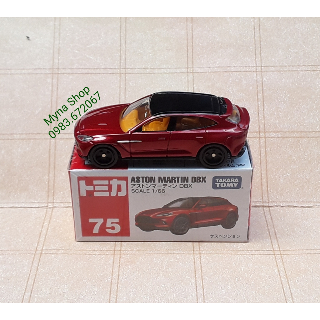Đồ chơi mô hình tĩnh xe tomica, No.75 Aston Martin DBX (đỏ)