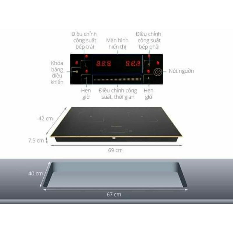 Bếp từ đôi kangaroo kg438i hàng chính hãng bảo hành 12 tháng