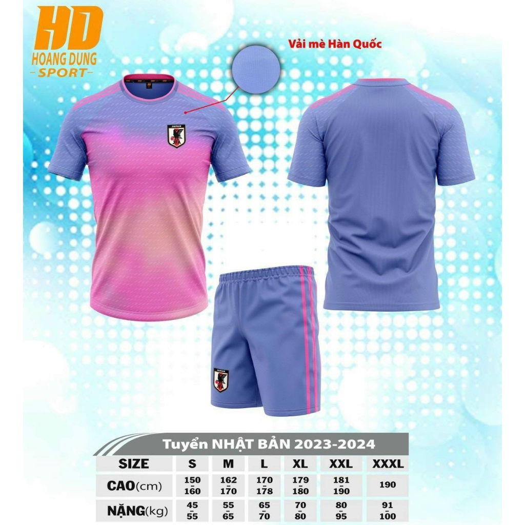 Áo đá banh Tuyển Nhật Bản màu hồng, áo bóng đá in tên số