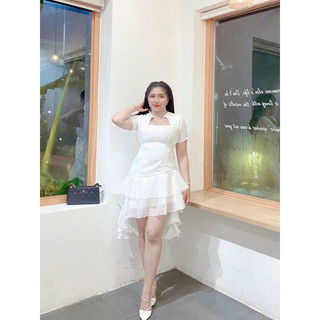 ĐẦM CHIẾT EO CỔ ĐÁ THIẾT KẾ BIGSIZE