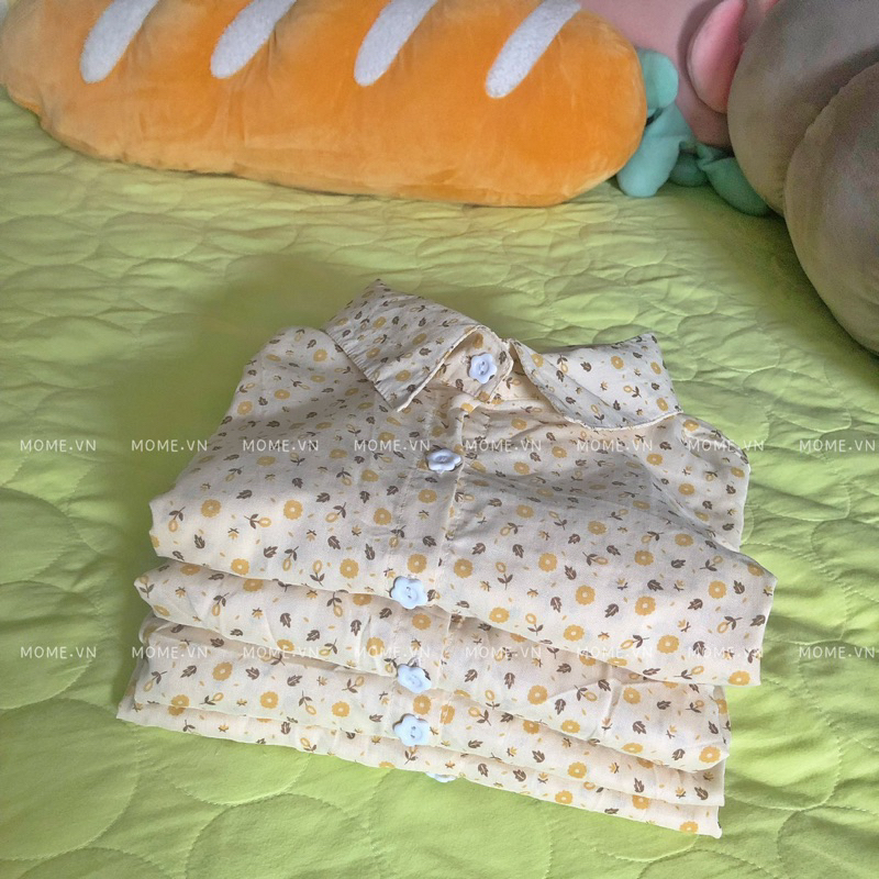 Sơ mi bông tay ngắn || thô cotton || dáng Croptop || Oversized - MOME.VN